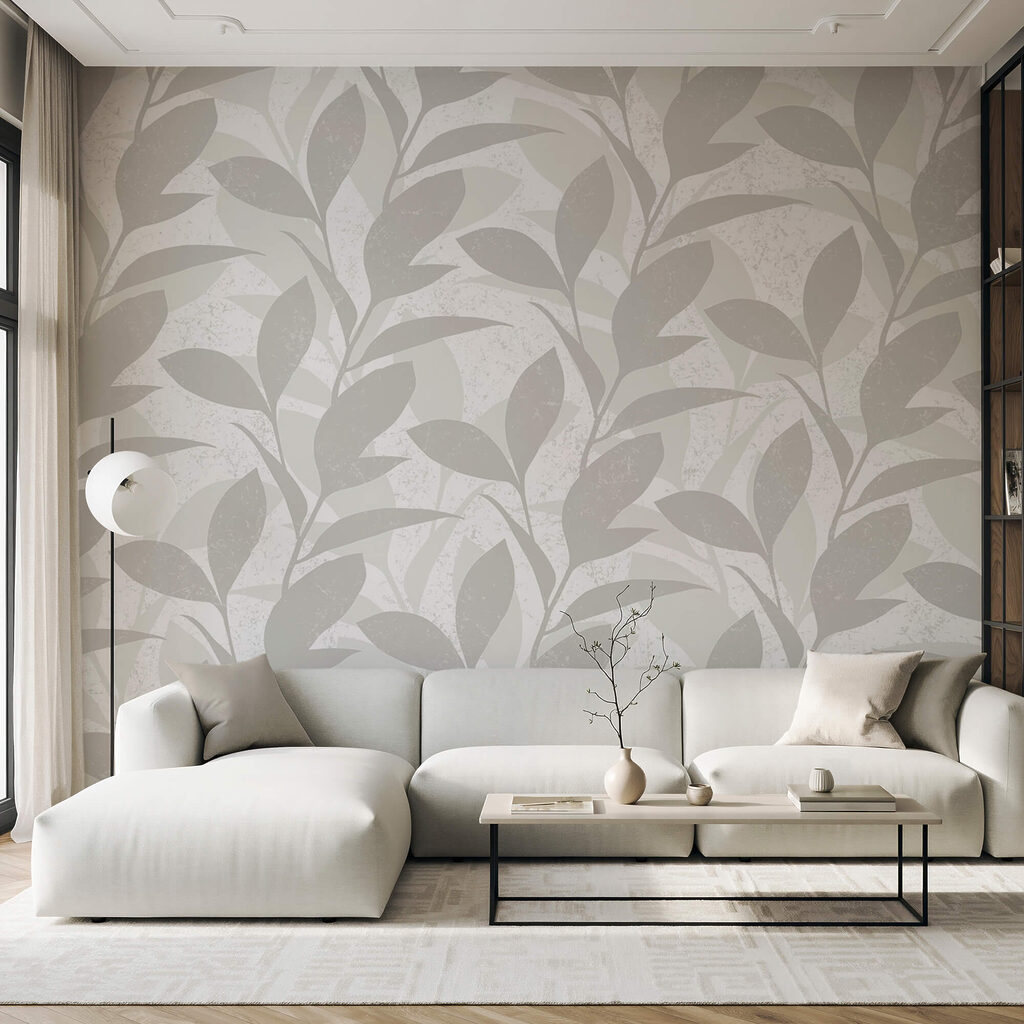 Levélmintázat fehér háttérrel