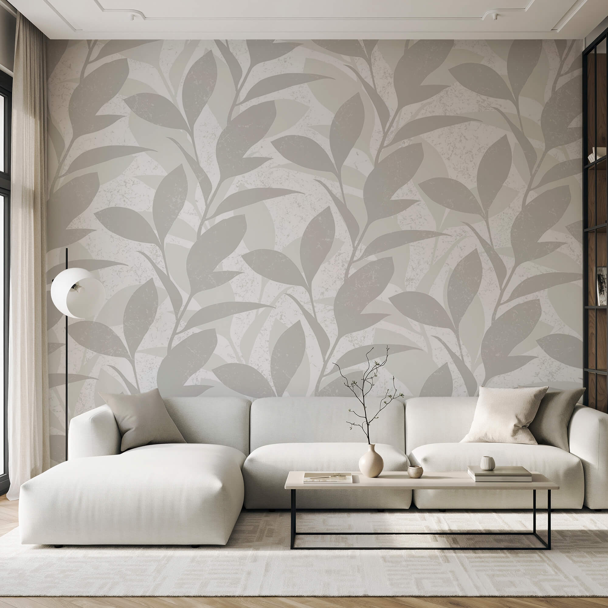 Levélmintázat fehér háttérrel