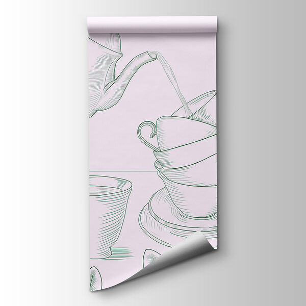 Teapot pouring tea into a stack of teacups Teapot pouring tea into a stack of teacups