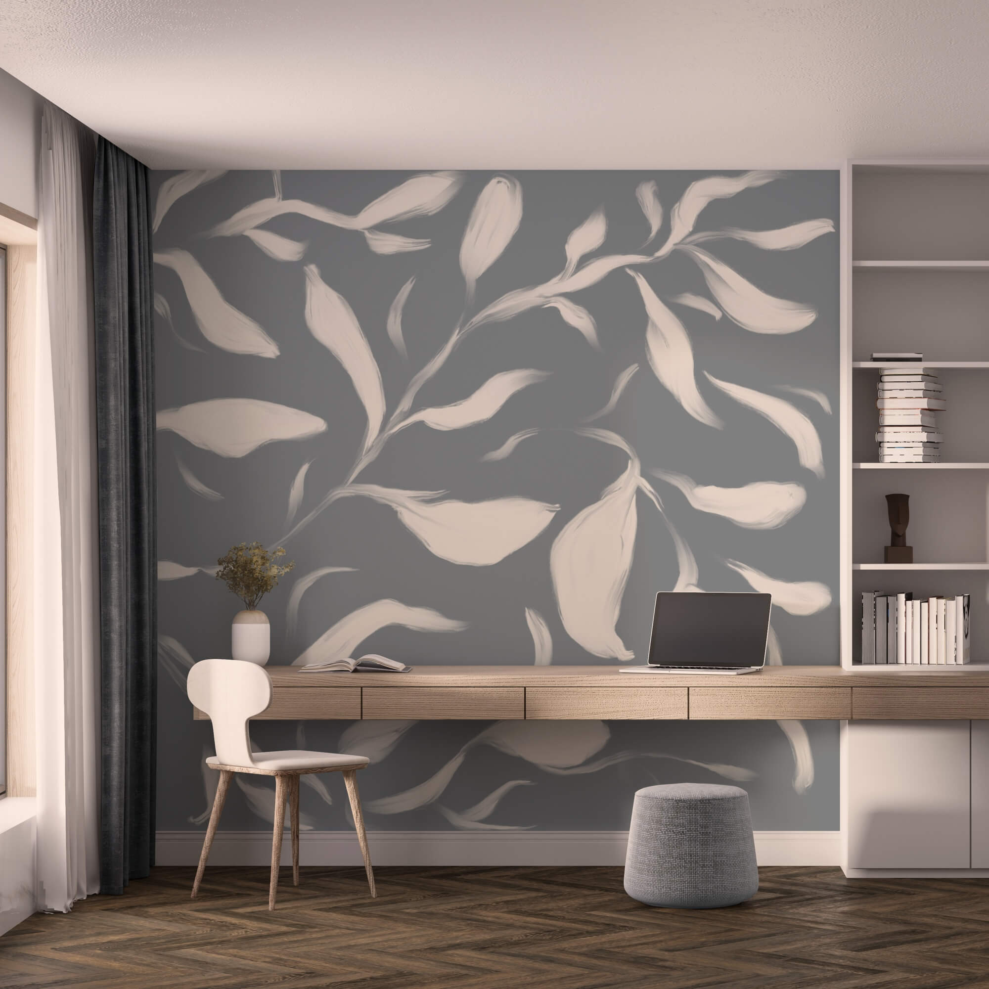 Finom levelek puha háttér előtt