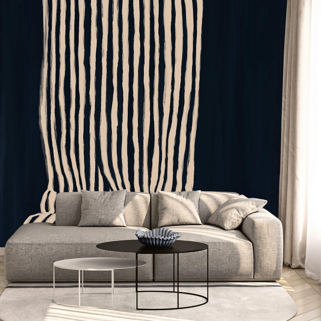 Fekete-fehér csíkos függöny