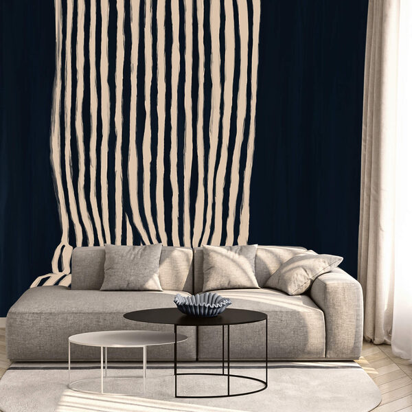 Fekete-fehér csíkos függöny