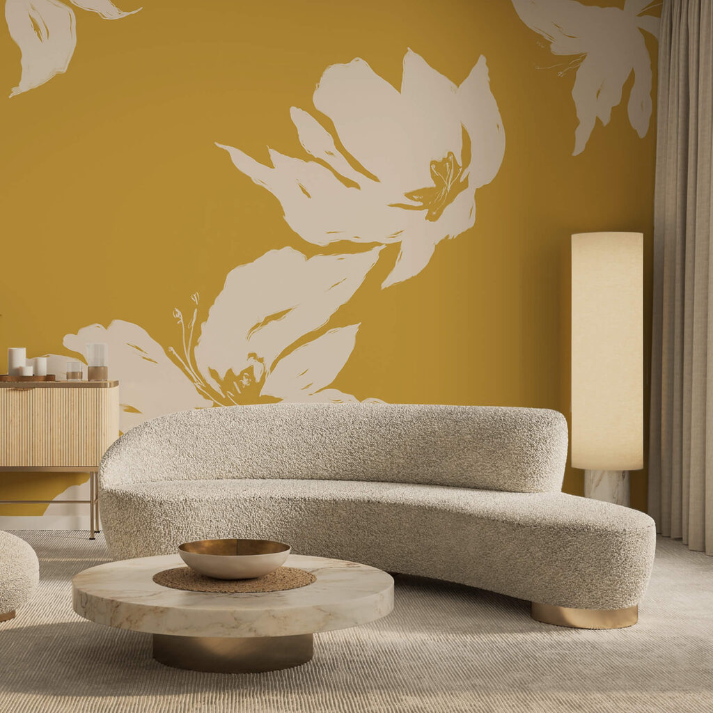 Virágmotívum meleg háttérrel