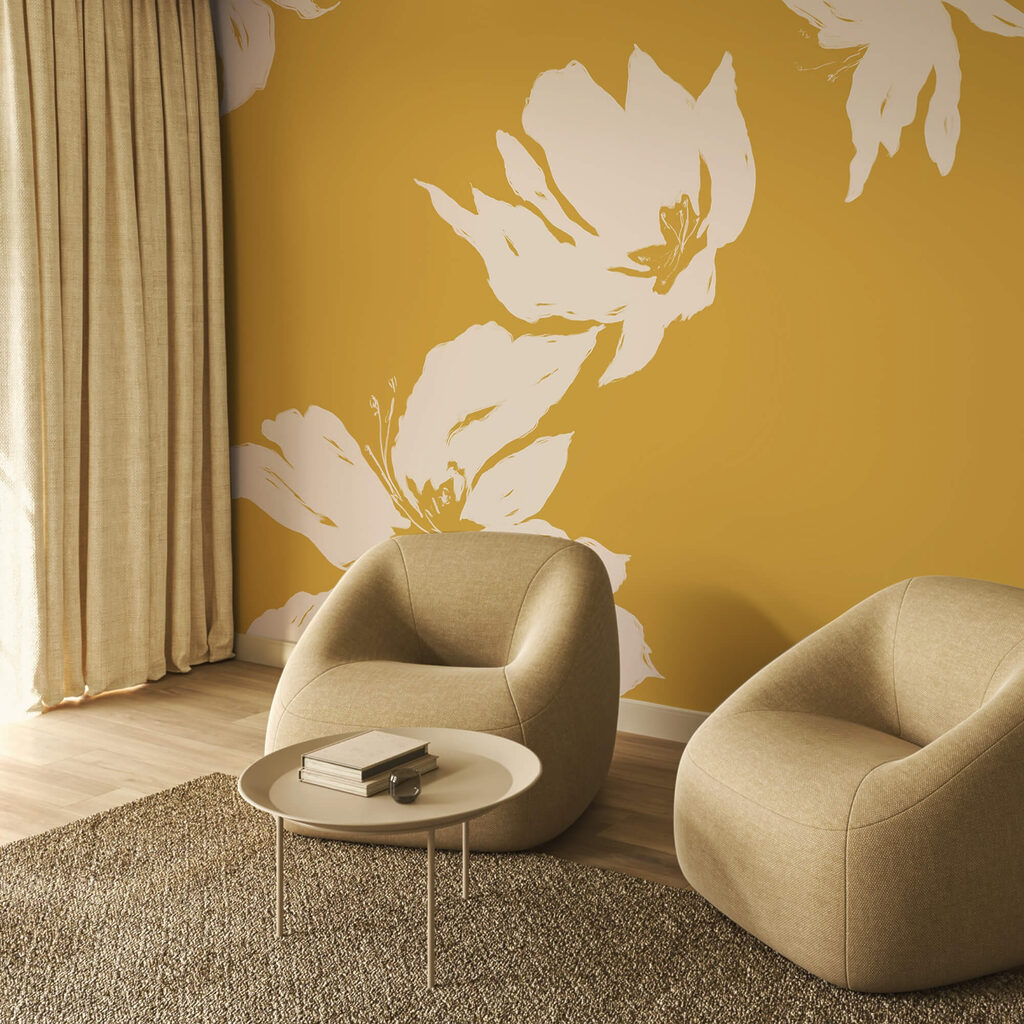 Virágmotívum meleg háttérrel