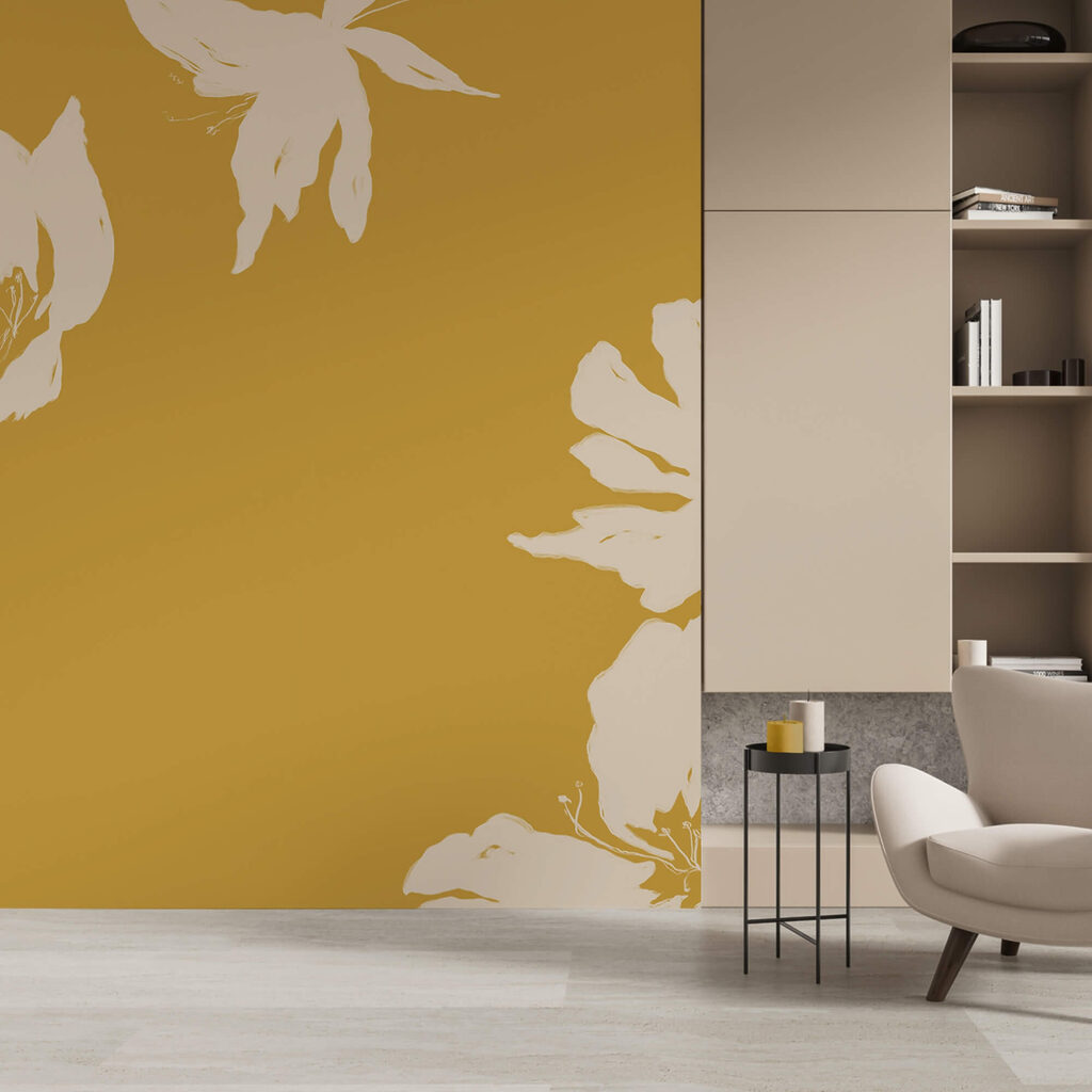 Virágmotívum meleg háttérrel