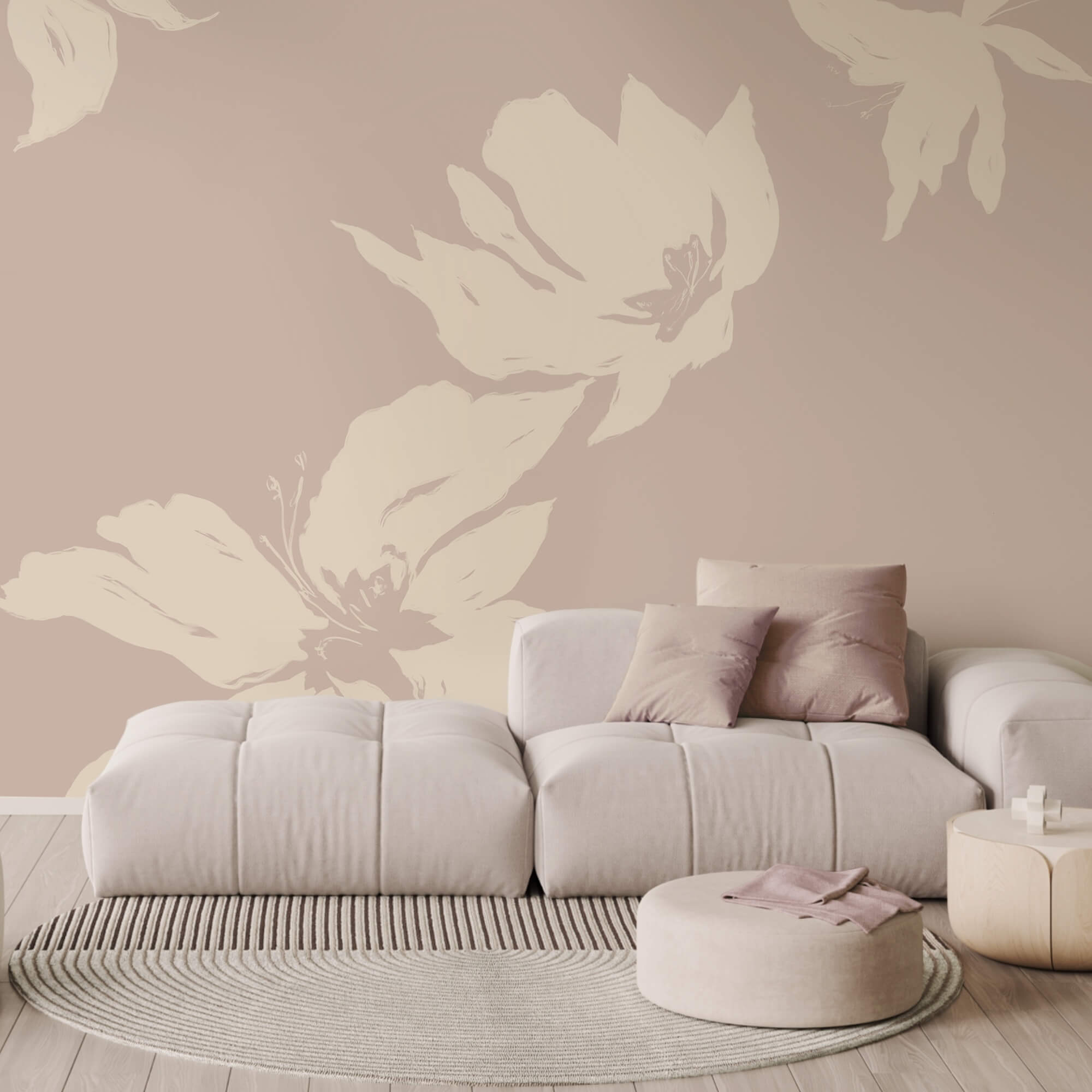 Lágy virágok szelíd háttér előtt