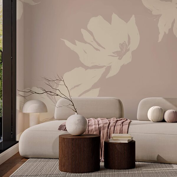 Lágy virágok szelíd háttér előtt