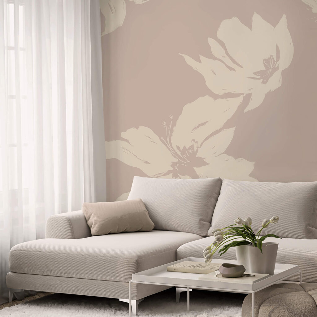 Lágy virágok szelíd háttér előtt