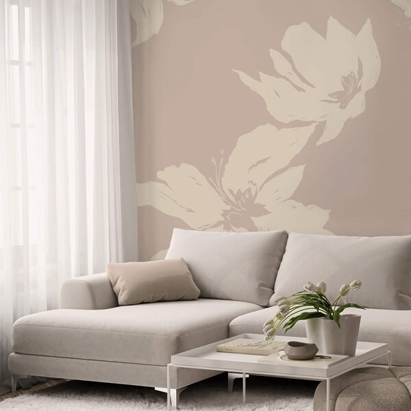 Lágy virágok szelíd háttér előtt