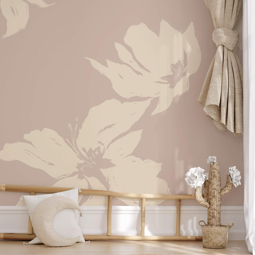 Lágy virágok szelíd háttér előtt