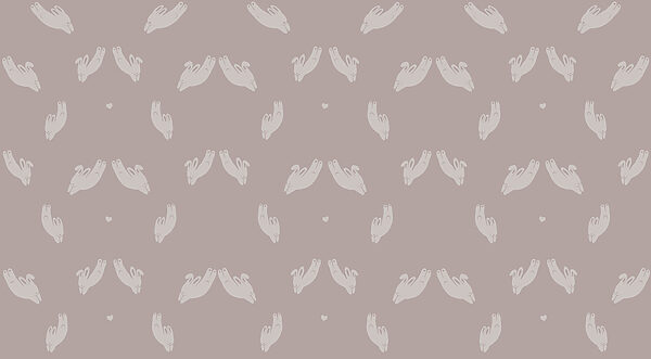Pattern of rabbits on a gray background