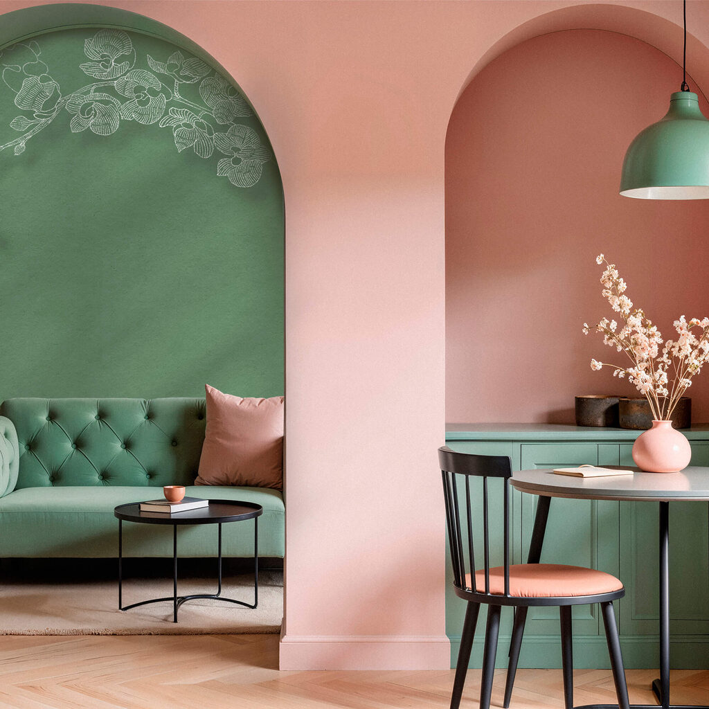 Finom orchideák zöld háttér előtt