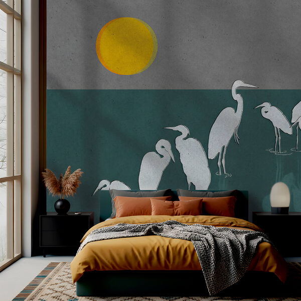 Vízben álló madárcsoport