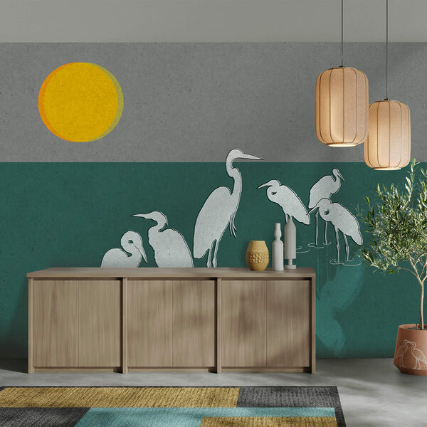 Vízben álló madárcsoport