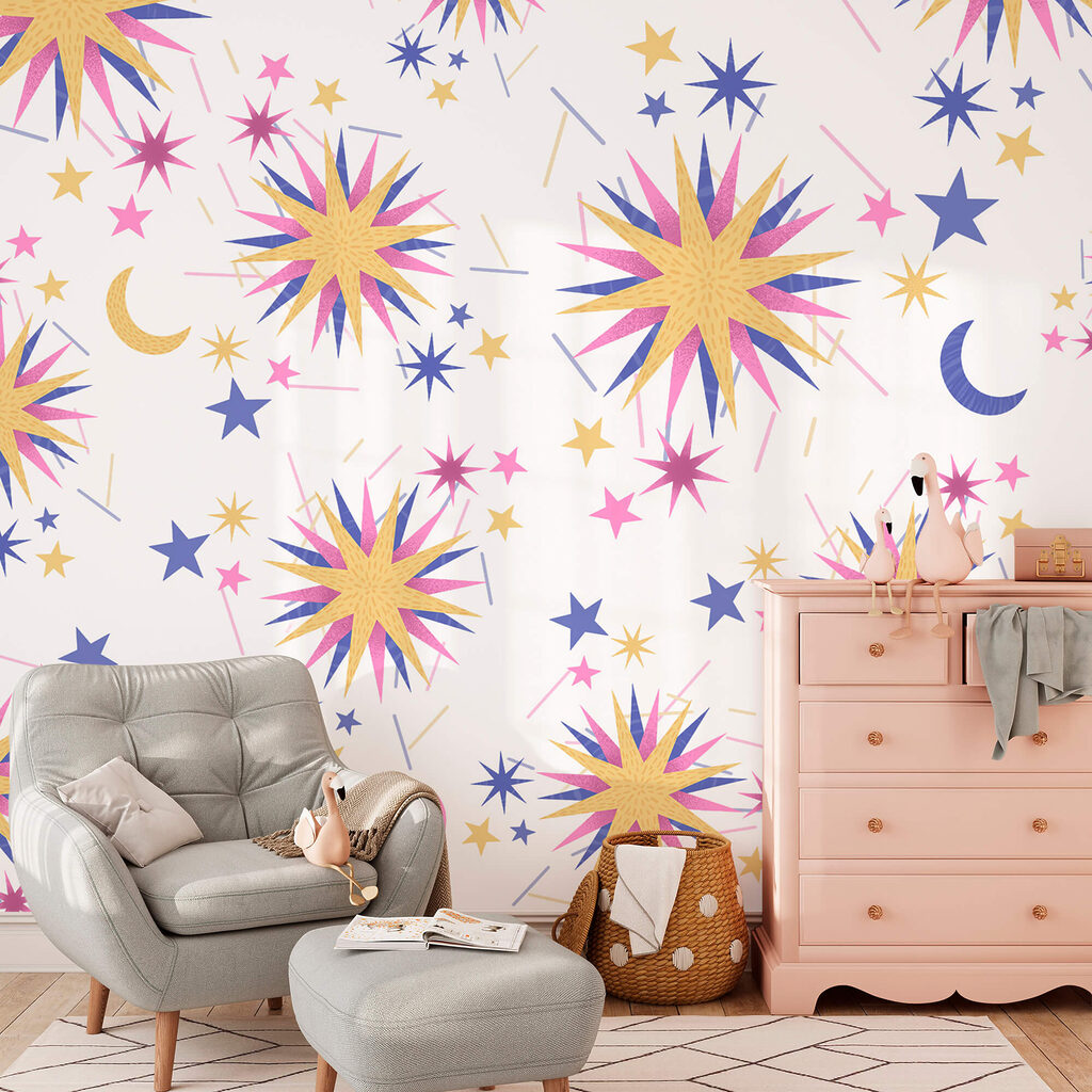 Csillagok és hold mintázata