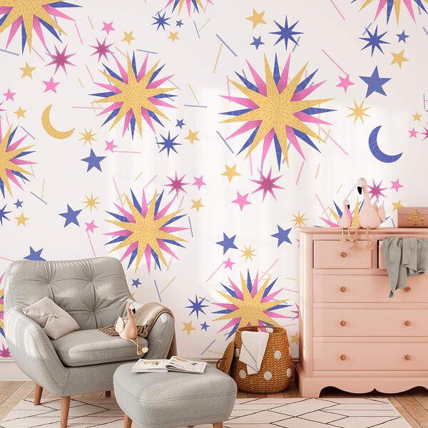 Csillagok és hold mintázata