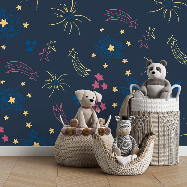 Tűzijátékok és csillagok mintázata