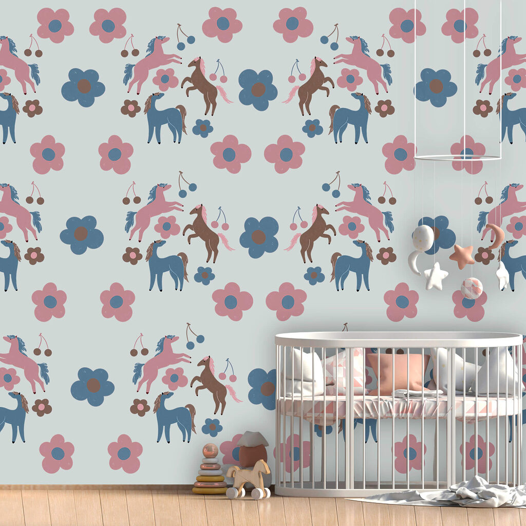 Ló és virág mintázat