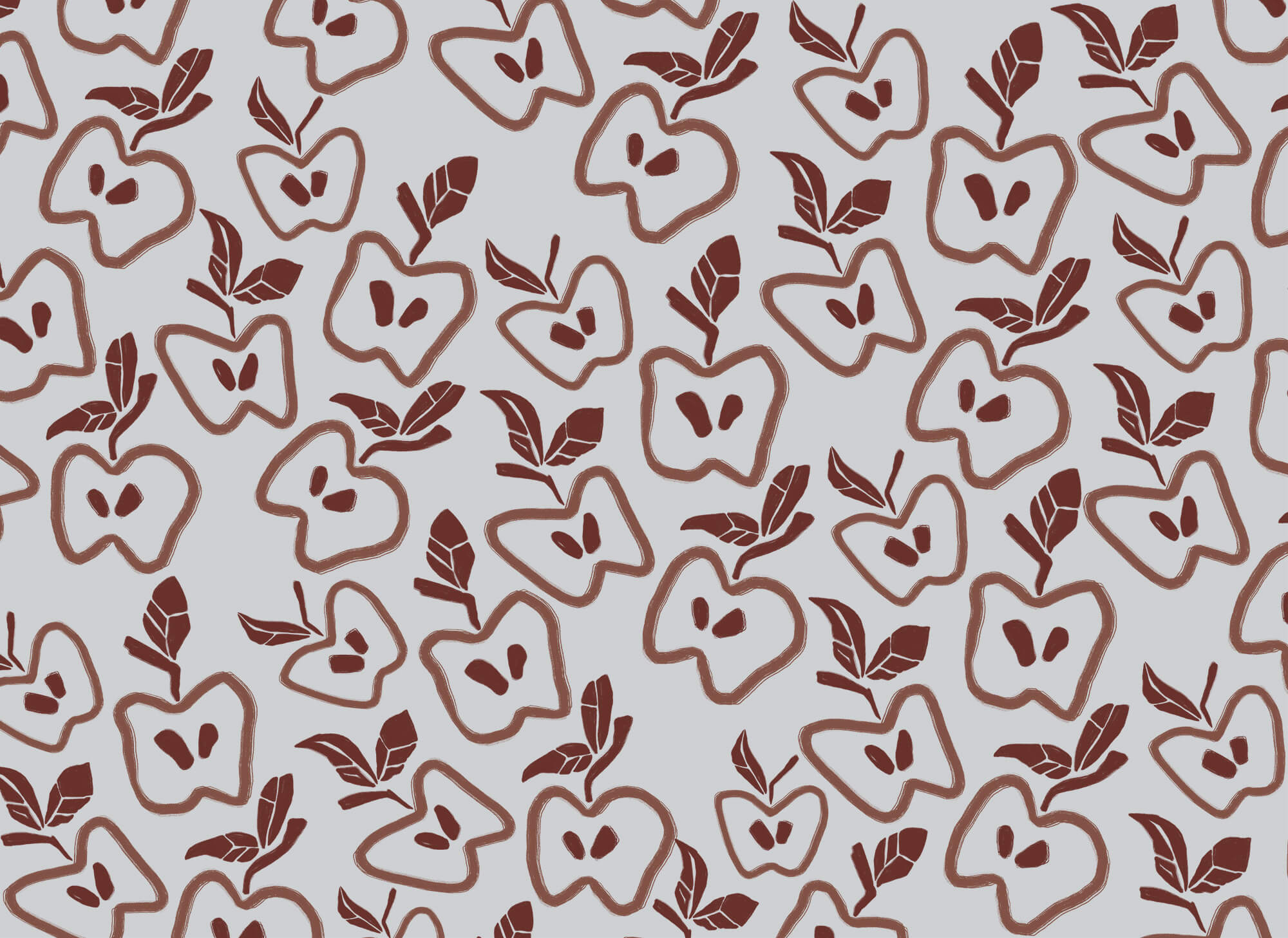 Pattern of apples and leaves Pattern of apples and leaves