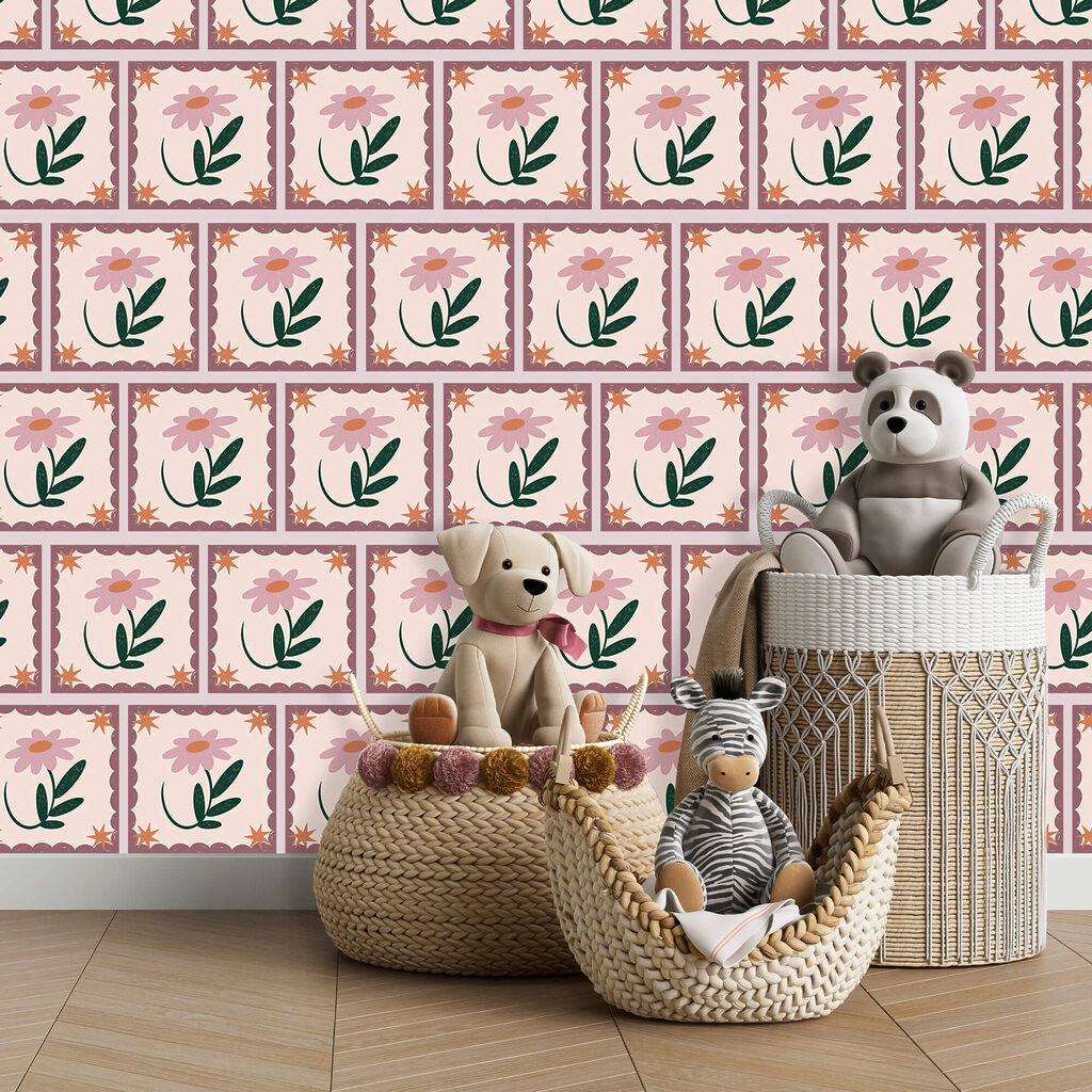 Virágok és levelek mintája