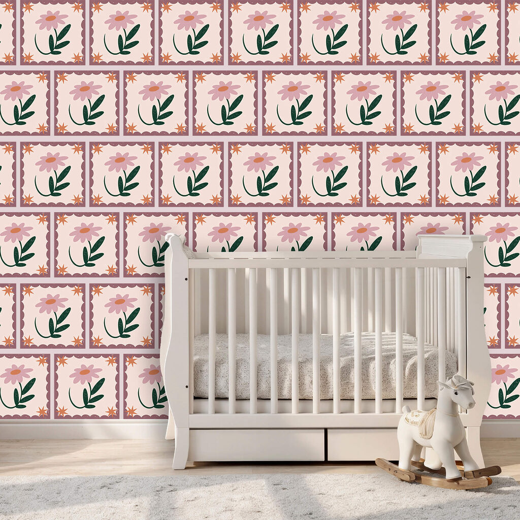 Virágok és levelek mintája