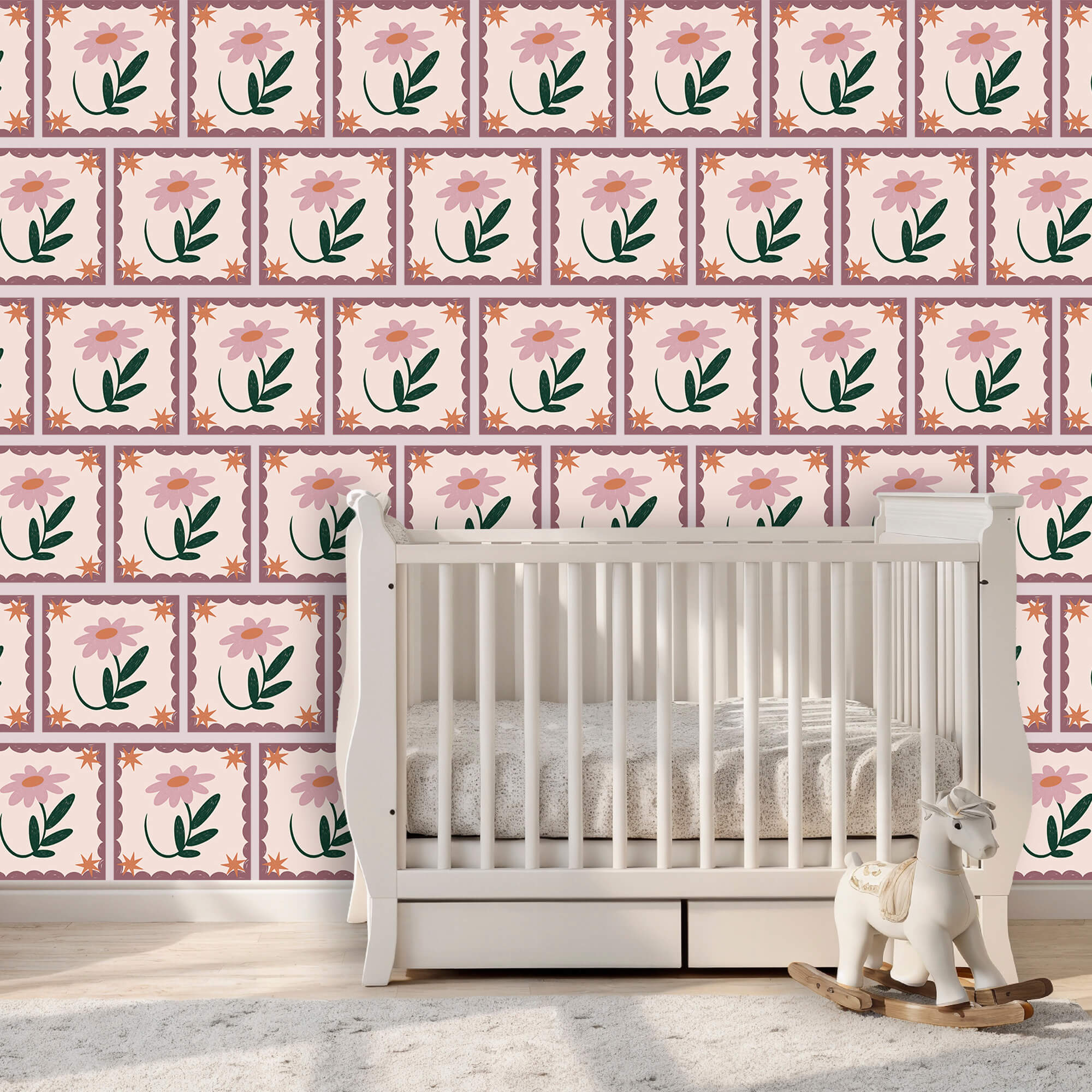 Virágok és levelek mintája