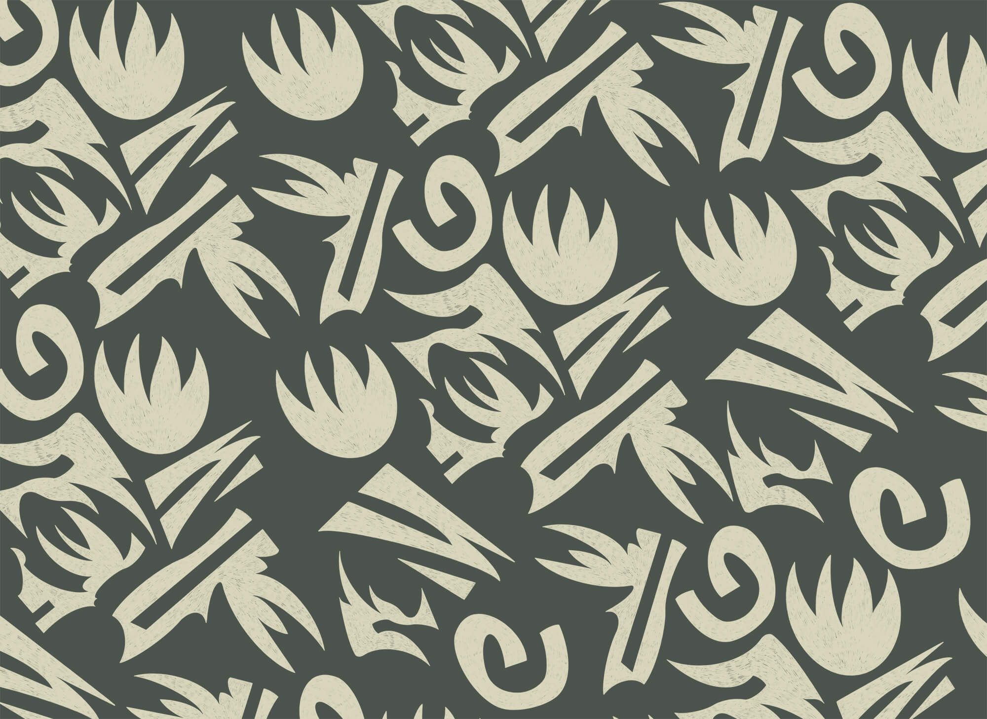 Pattern of white and gray leaves