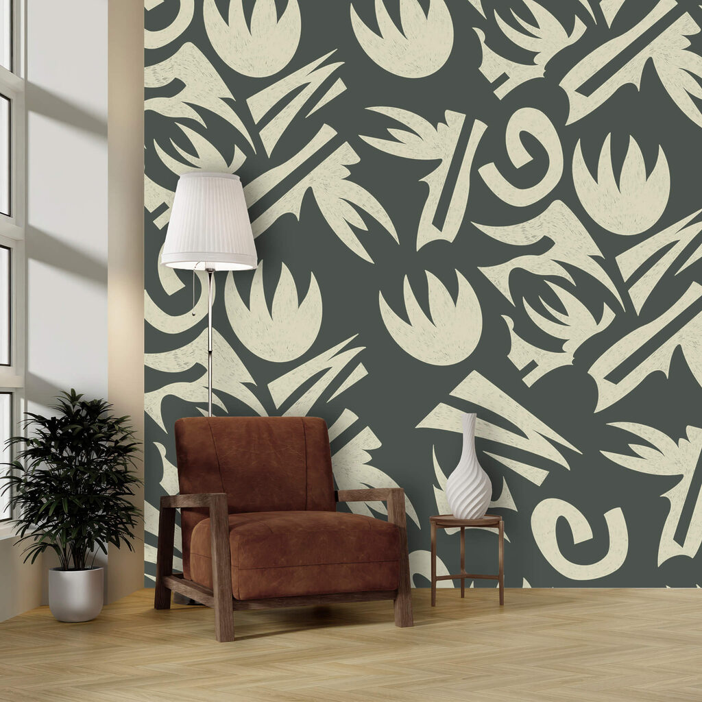 Fehér és szürke levelek mintázata