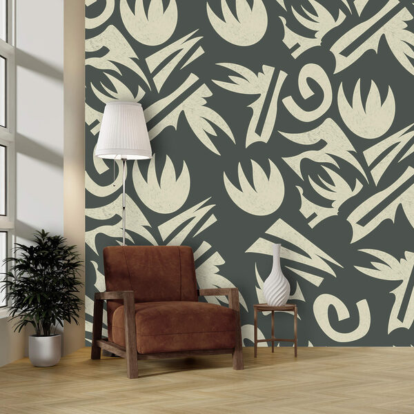 Fehér és szürke levelek mintázata