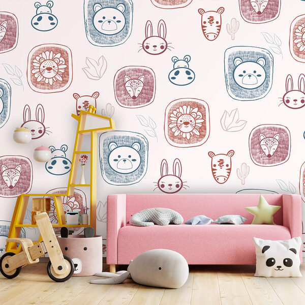 Állatok mintája fehér háttérrel Állatok mintája fehér háttérrel