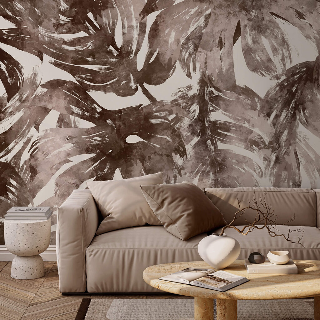 - Absztrakt lombozat földszínekben