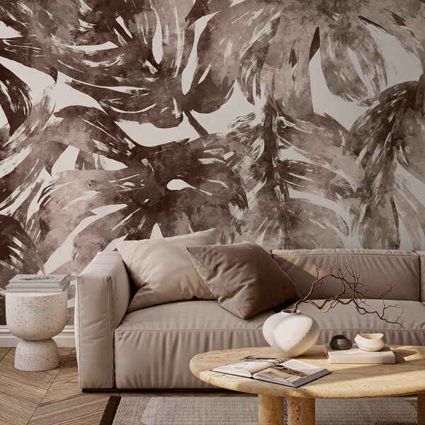 - Absztrakt lombozat földszínekben