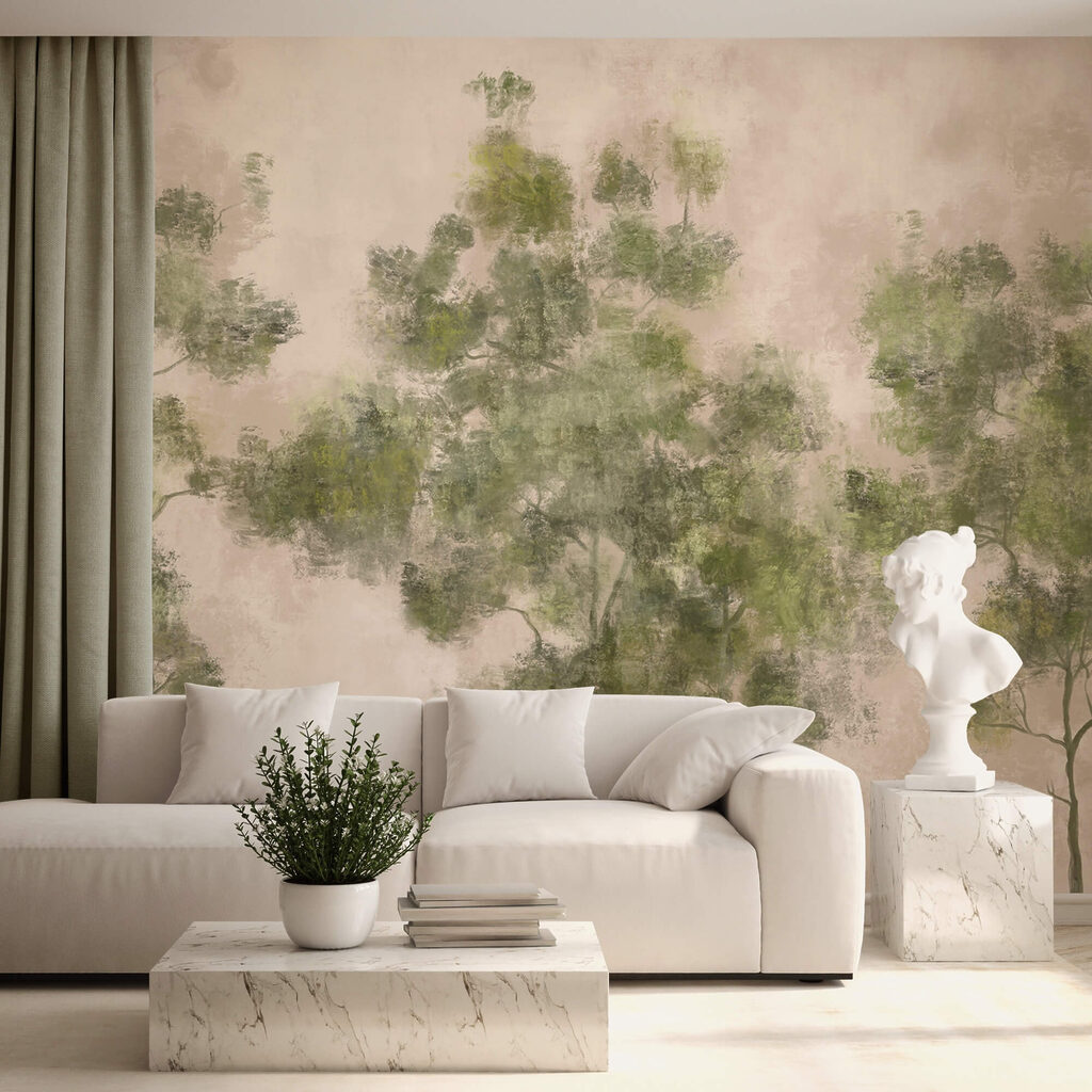 Zöld levelű fák csoportja