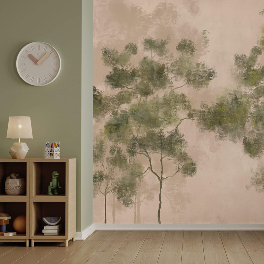 Zöld levelű fák csoportja