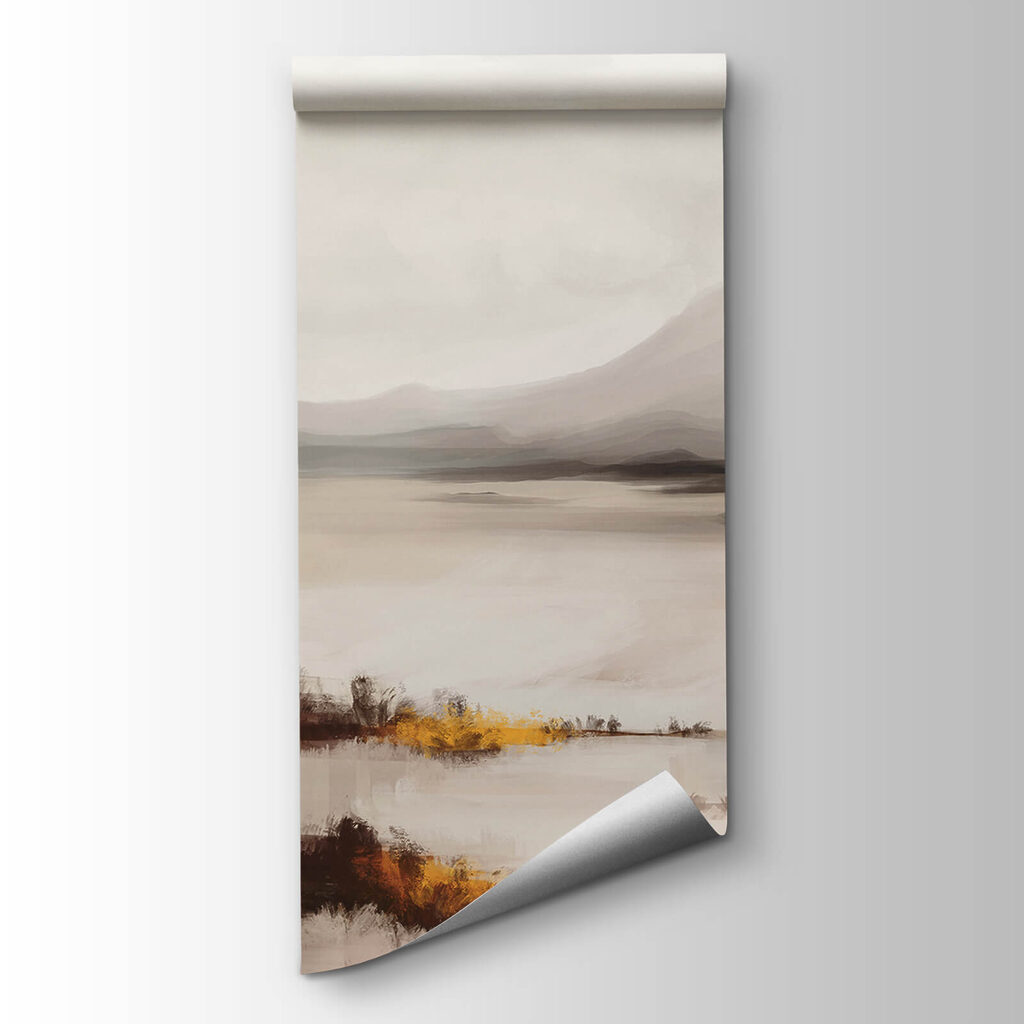 Landscape of a lake with mountains in the background