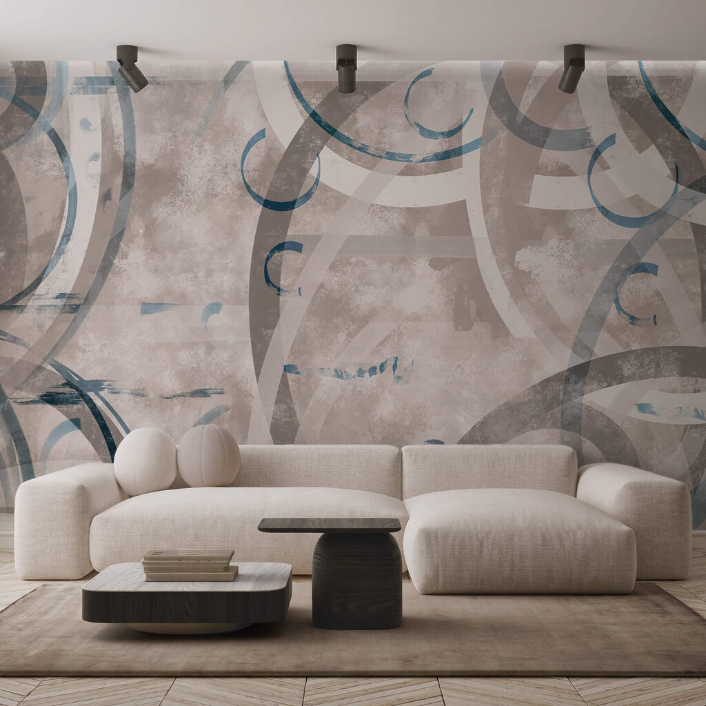 Szürke és kék örvények és körök