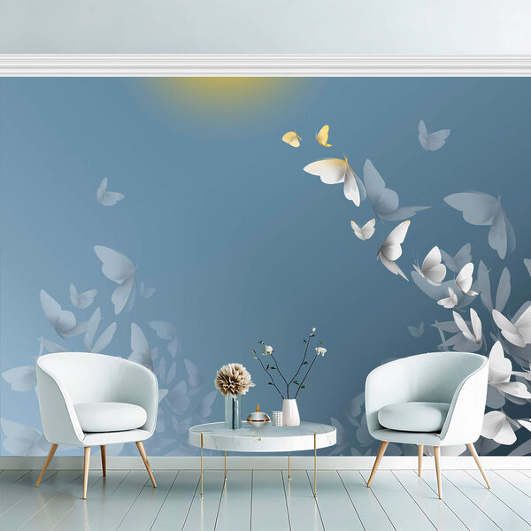 A levegőben repülő pillangók csoportja