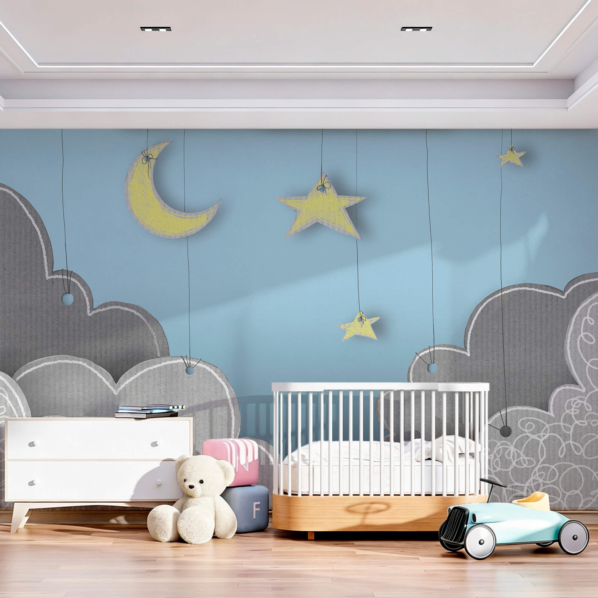 Hold és csillagok a felhők közül Hold és csillagok a felhők közül