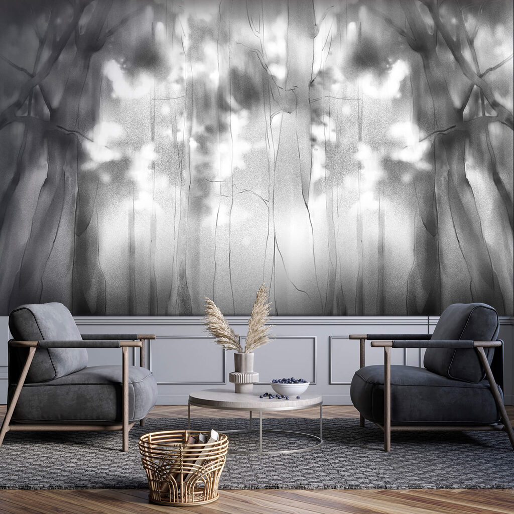 Fekete-fehér kép fákról