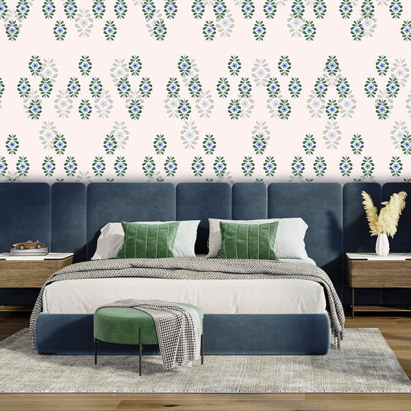 Kék virágok mintája