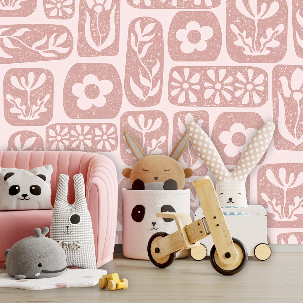 Virágok és levelek mintája