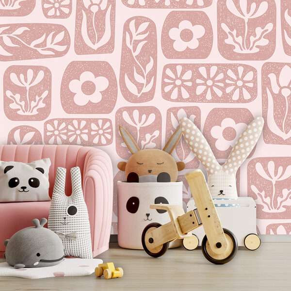 Virágok és levelek mintája