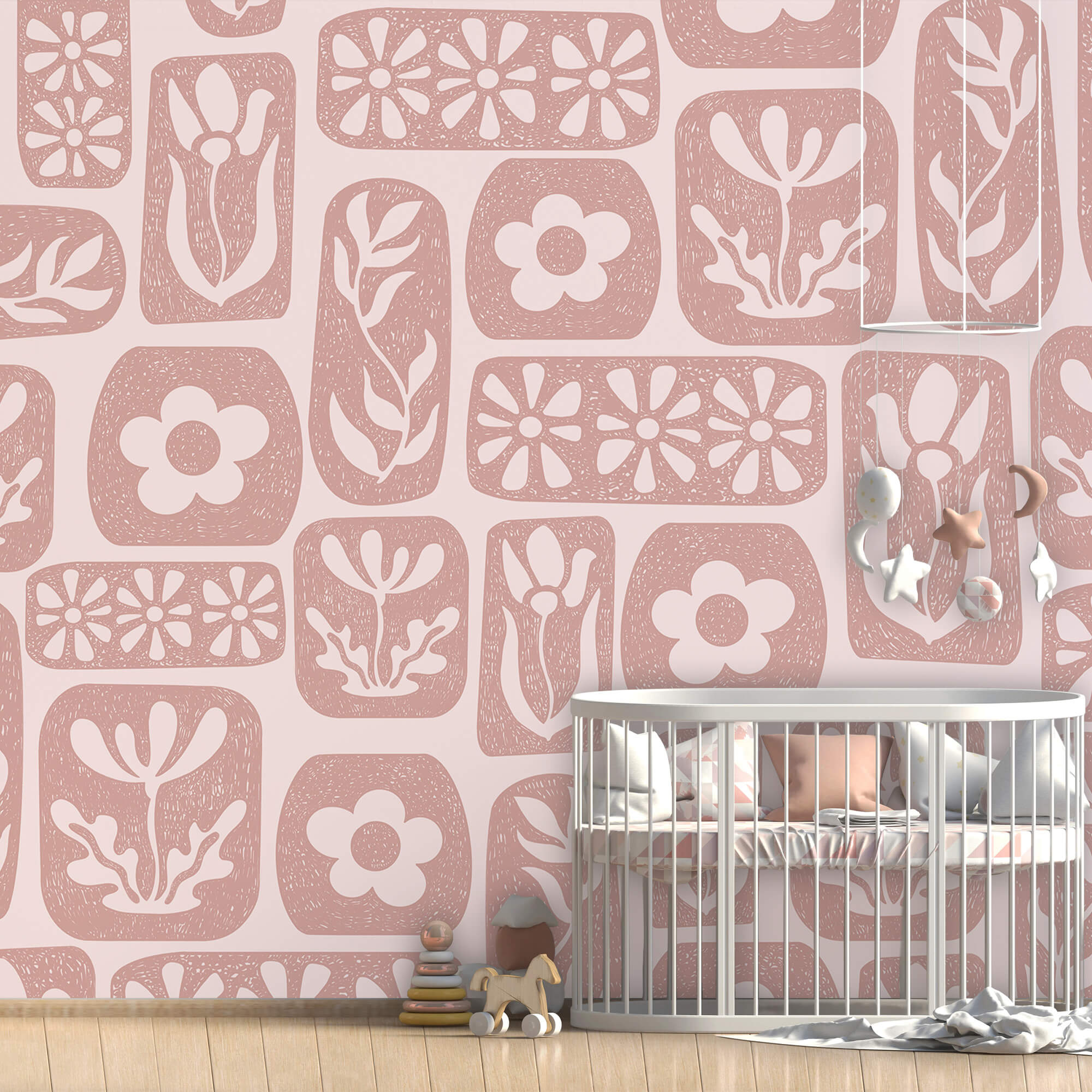 Virágok és levelek mintája