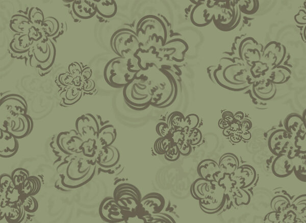 Pattern of flowers on a green background Pattern of flowers on a green background