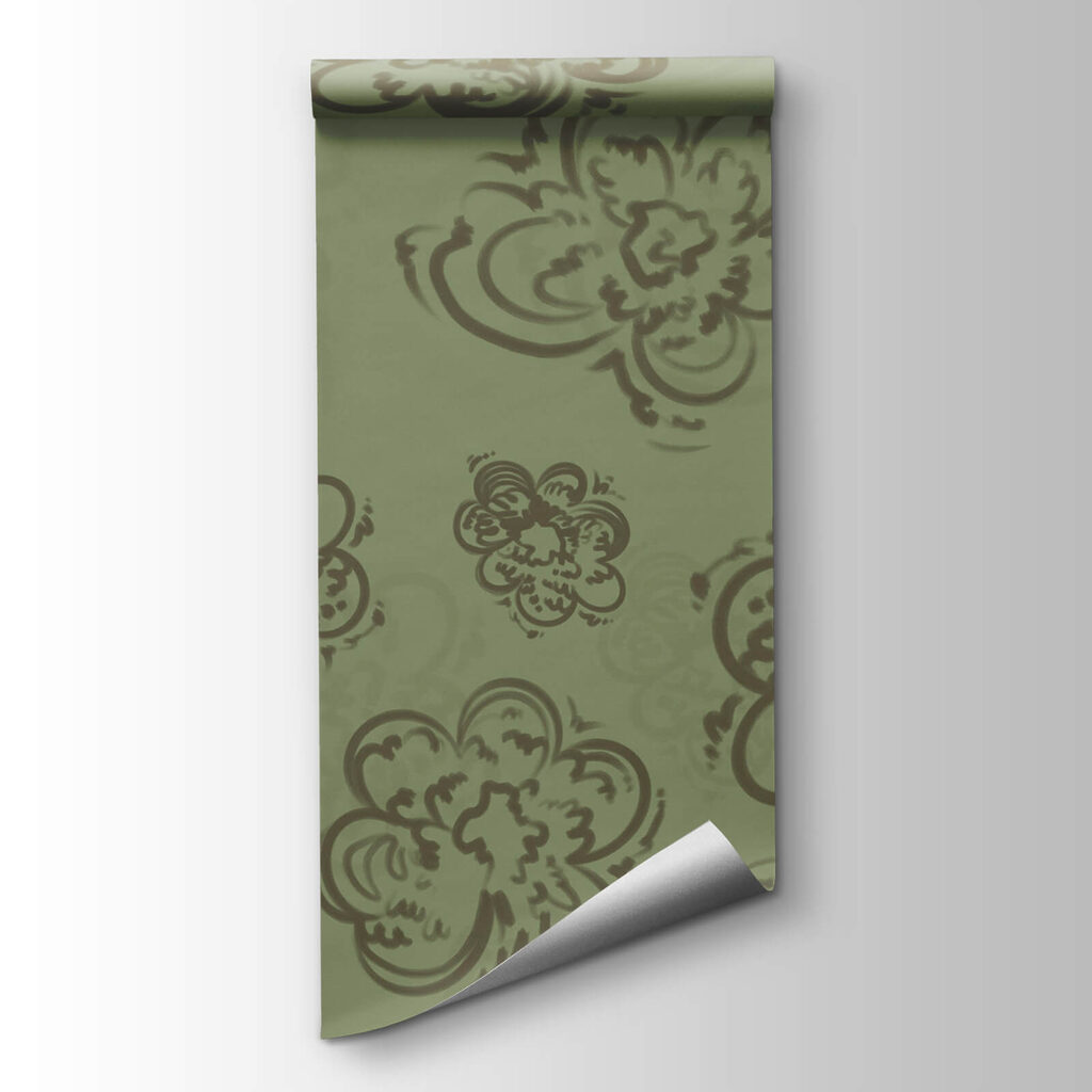 Pattern of flowers on a green background Pattern of flowers on a green background