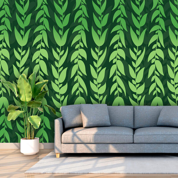 Zöld levelek mintázata