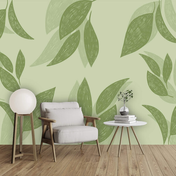 Zöld levelek mintázata