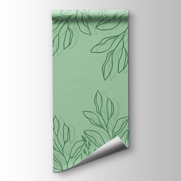 Green background with leaves