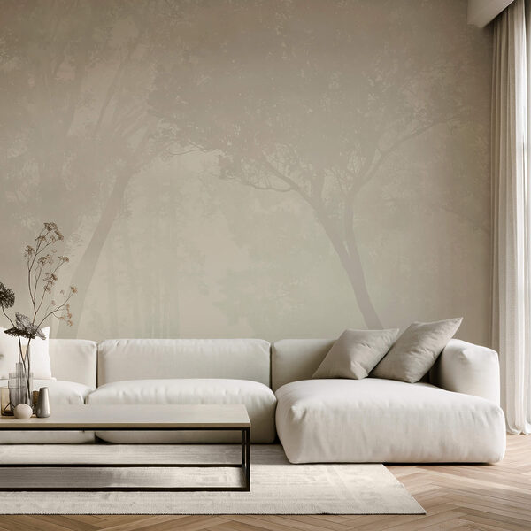 Ködös erdő fákkal Ködös erdő fákkal