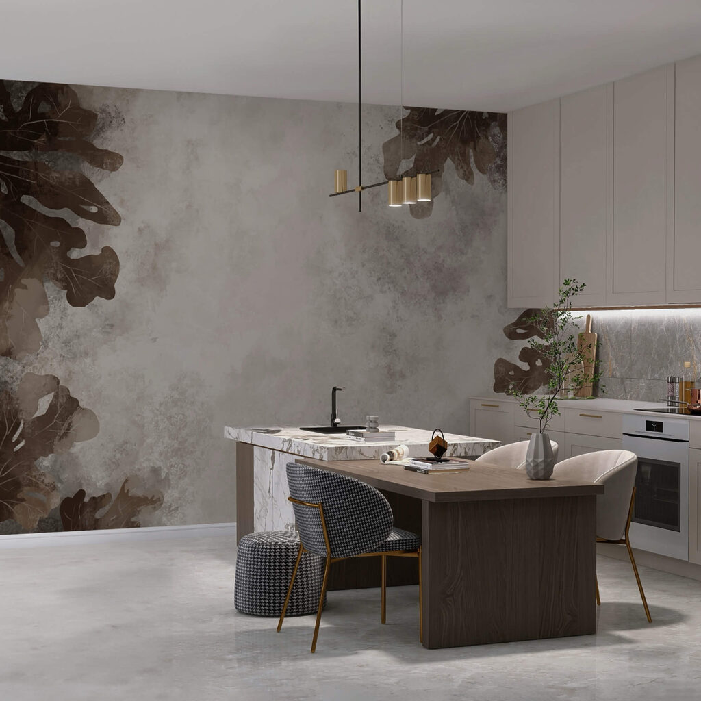 Barna levelek fehér felületen